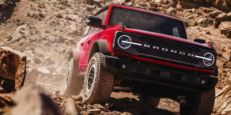 2026 Ford Bronco driving on dirt road