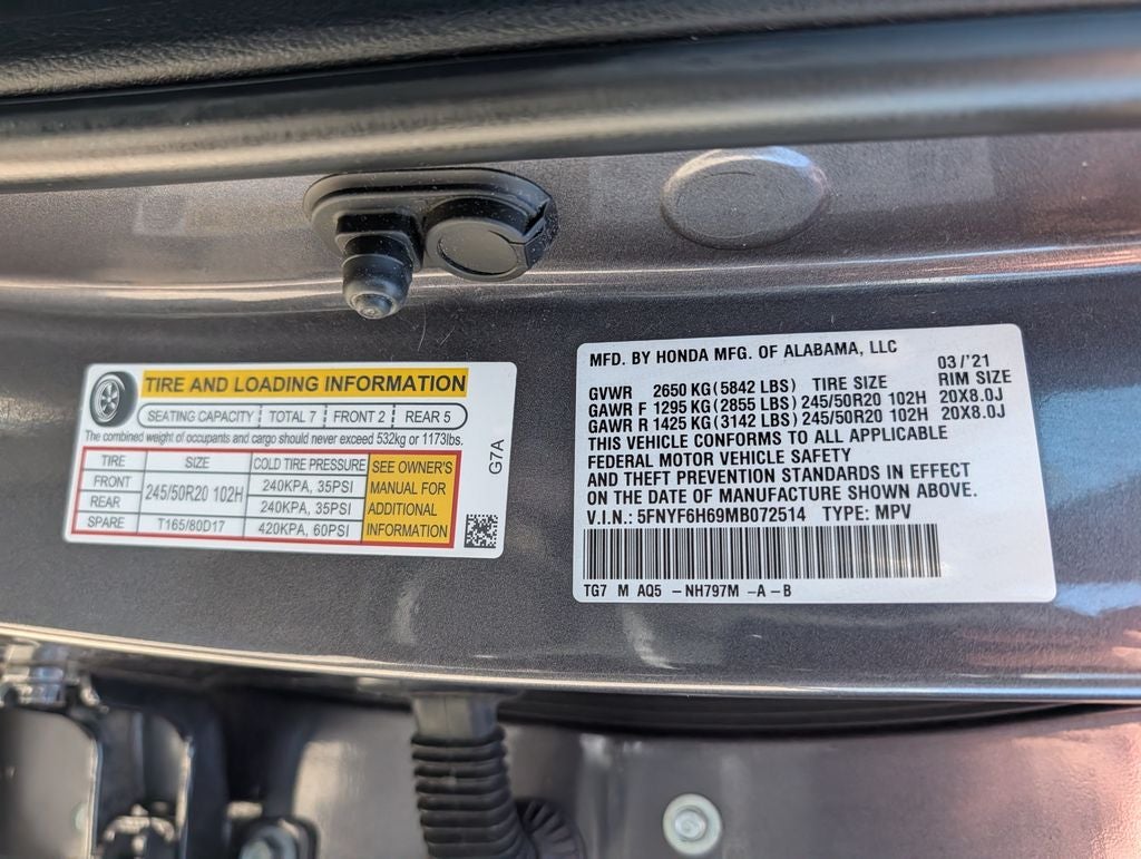 2021 Honda Pilot Touring 7 Passenger