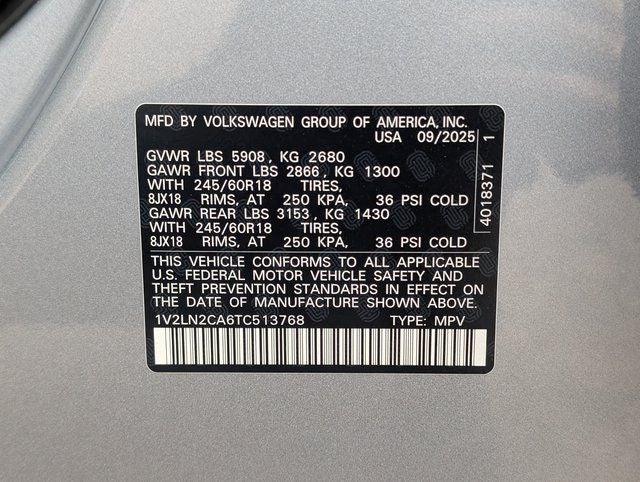 2026 Volkswagen Atlas 2.0T SE