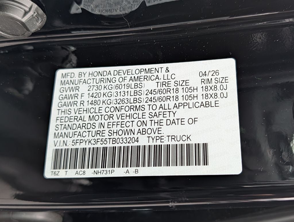 2026 Honda Ridgeline RTL