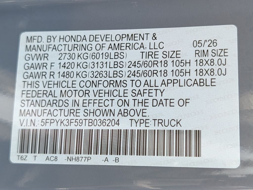 2026 Honda Ridgeline RTL
