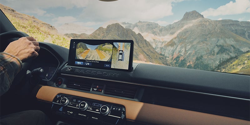 Honda scenic view of Wyoming mountains